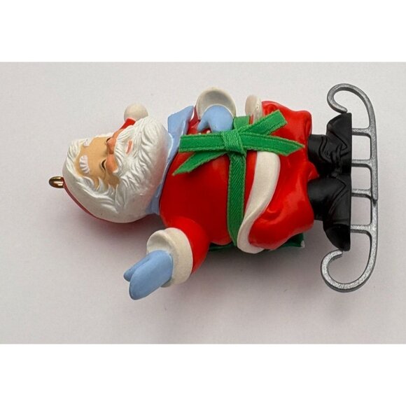 Hallmark Keepsake Soft Landing Christmas Ornament Santa Claus On Ice Skates - Picture 5 of 7